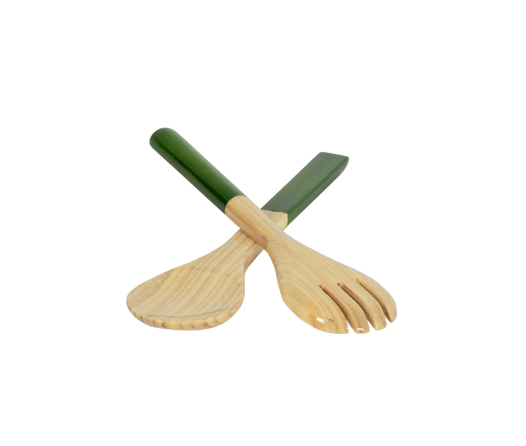 Small Dark Green Salad Servers By Albert Punkt