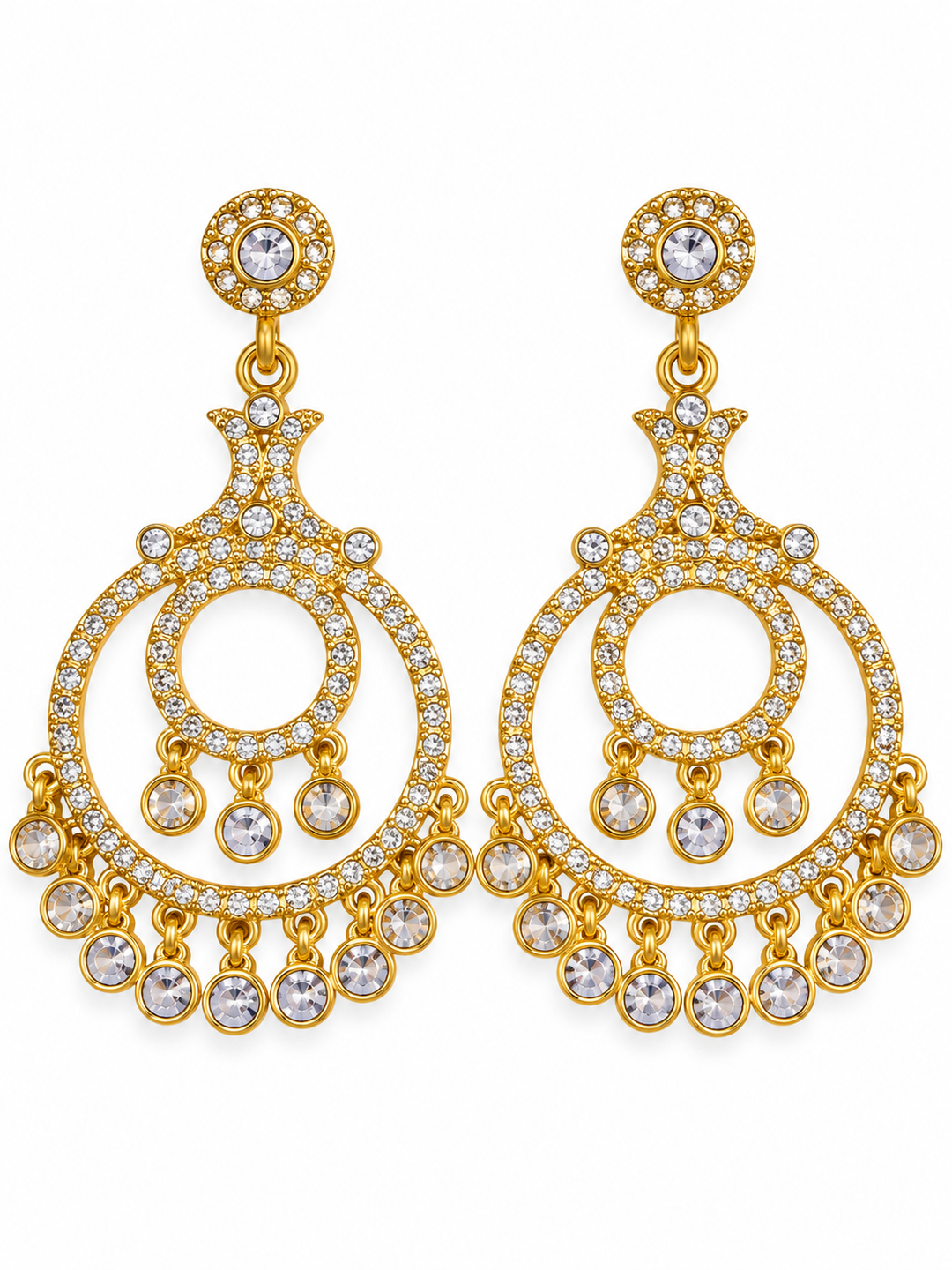 Gold Chandelier Earrings By Be-Je