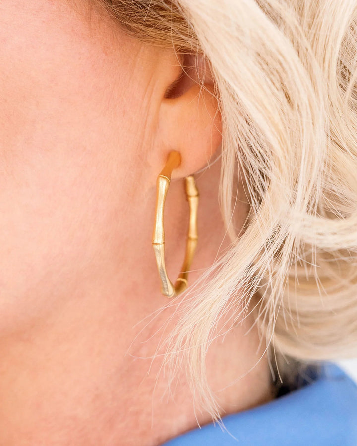 Bamboo Gold Hoops By Susan Shaw