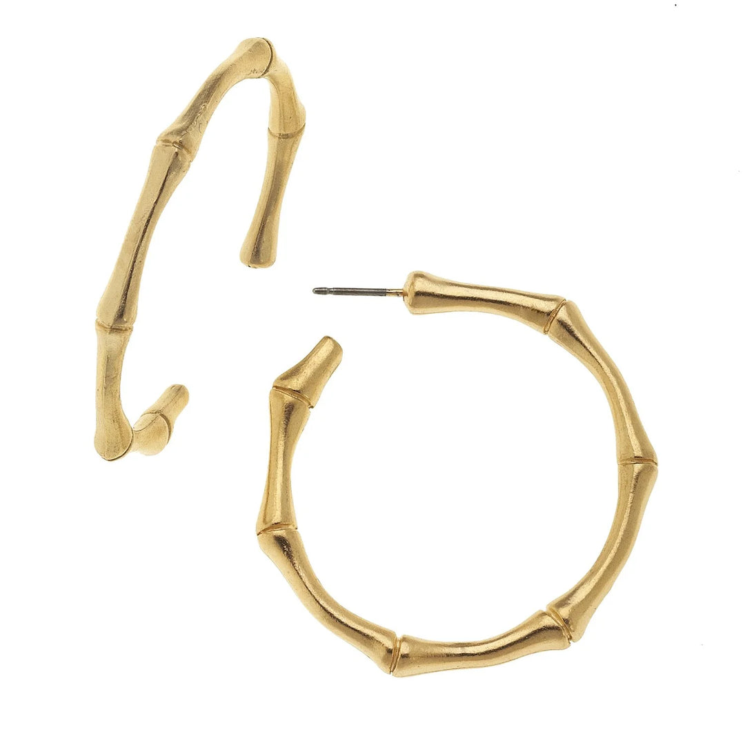 Bamboo Gold Hoops By Susan Shaw