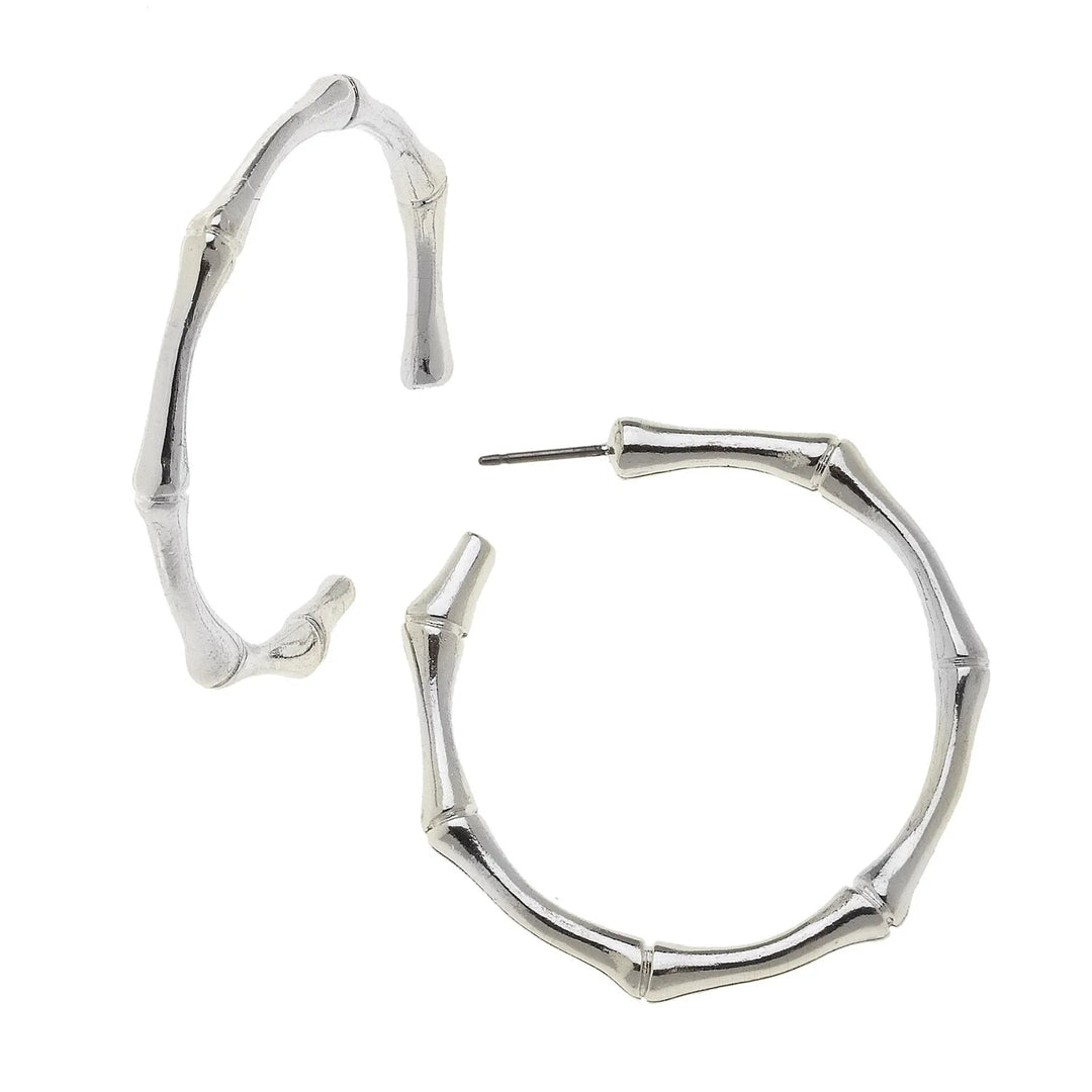 Bamboo Silver Hoops By Susan Shaw