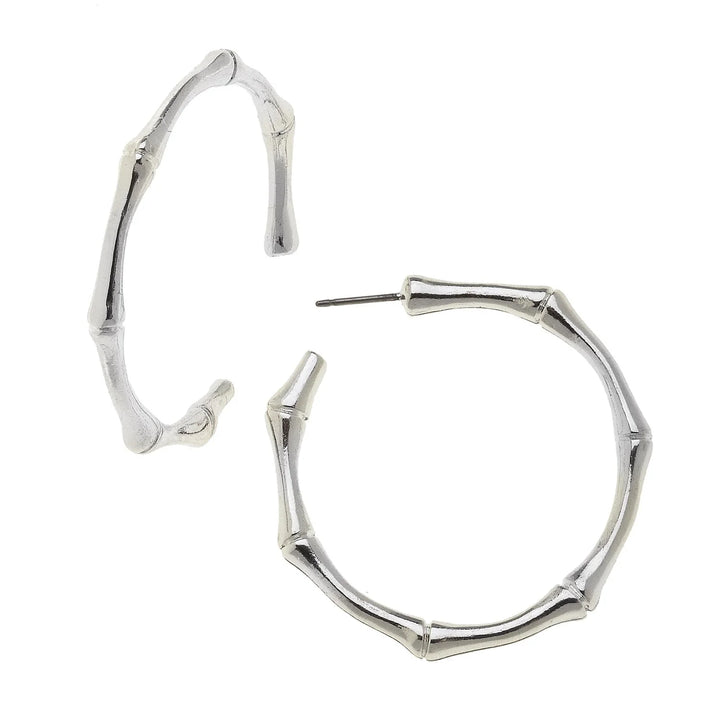 Bamboo Silver Hoops By Susan Shaw