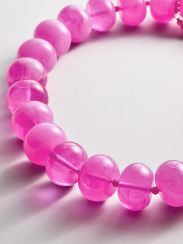 Joan Semi-Precious Necklace Fuchsia Agate Bead By Baublebar