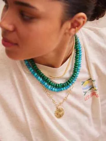 Joyce Semi-Precious Beaded Necklace Blue Lace Agate By Baublebar