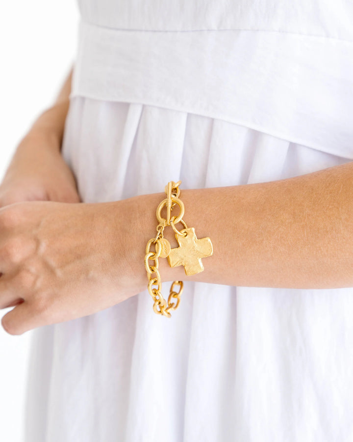Gold Cross Toggle Bracelet By Susan Shaw