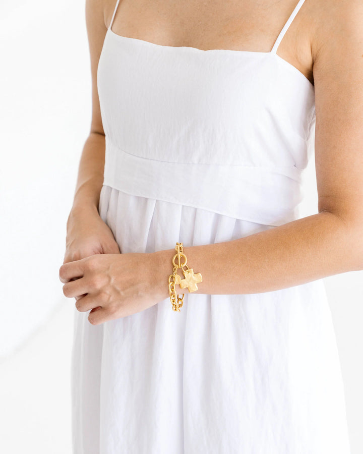 Gold Cross Toggle Bracelet By Susan Shaw