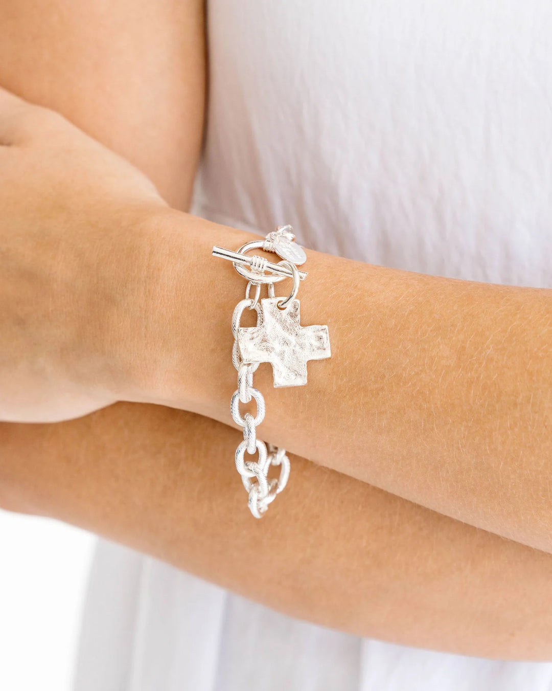 Silver Cross Bracelet By Susan Shaw