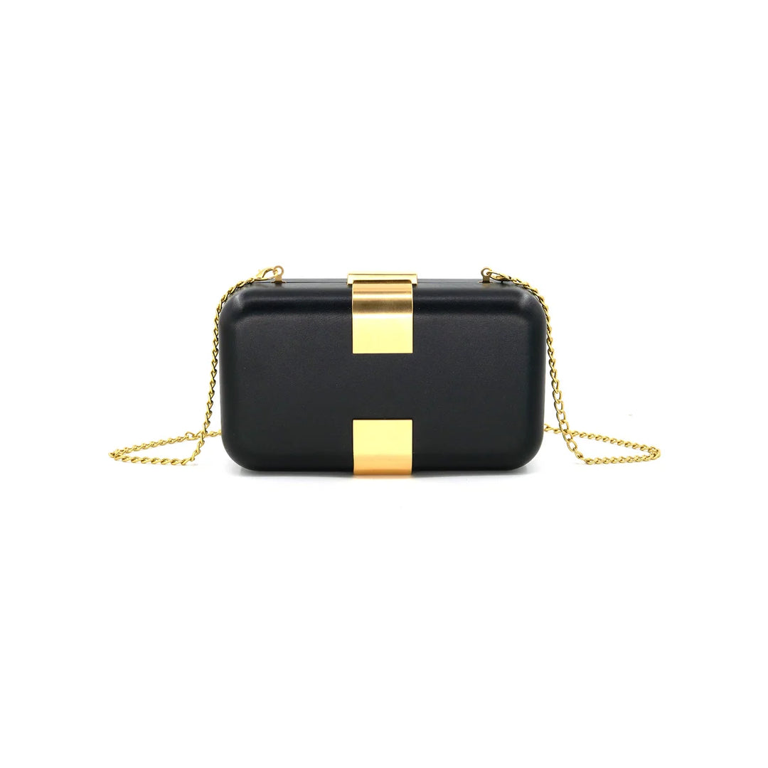 Snake Black and Gold Clutch By BC Handbags