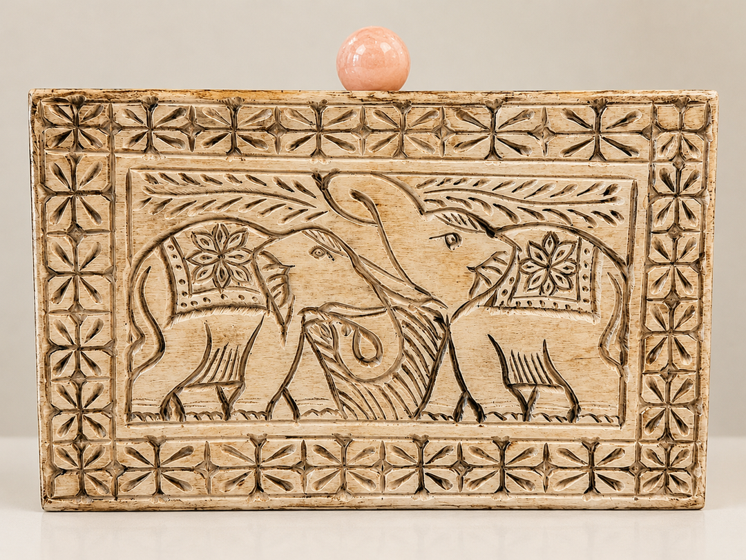 Bone Box Clutch Elephant By Ricki Designs