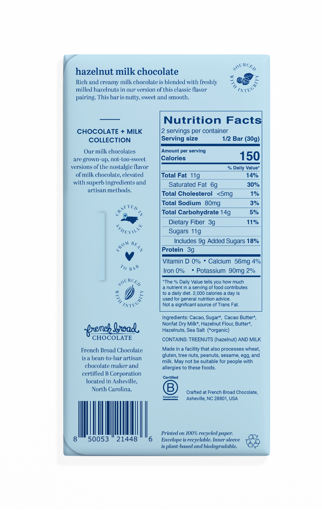Malted Milk Chocolate Bar 45% - 60g