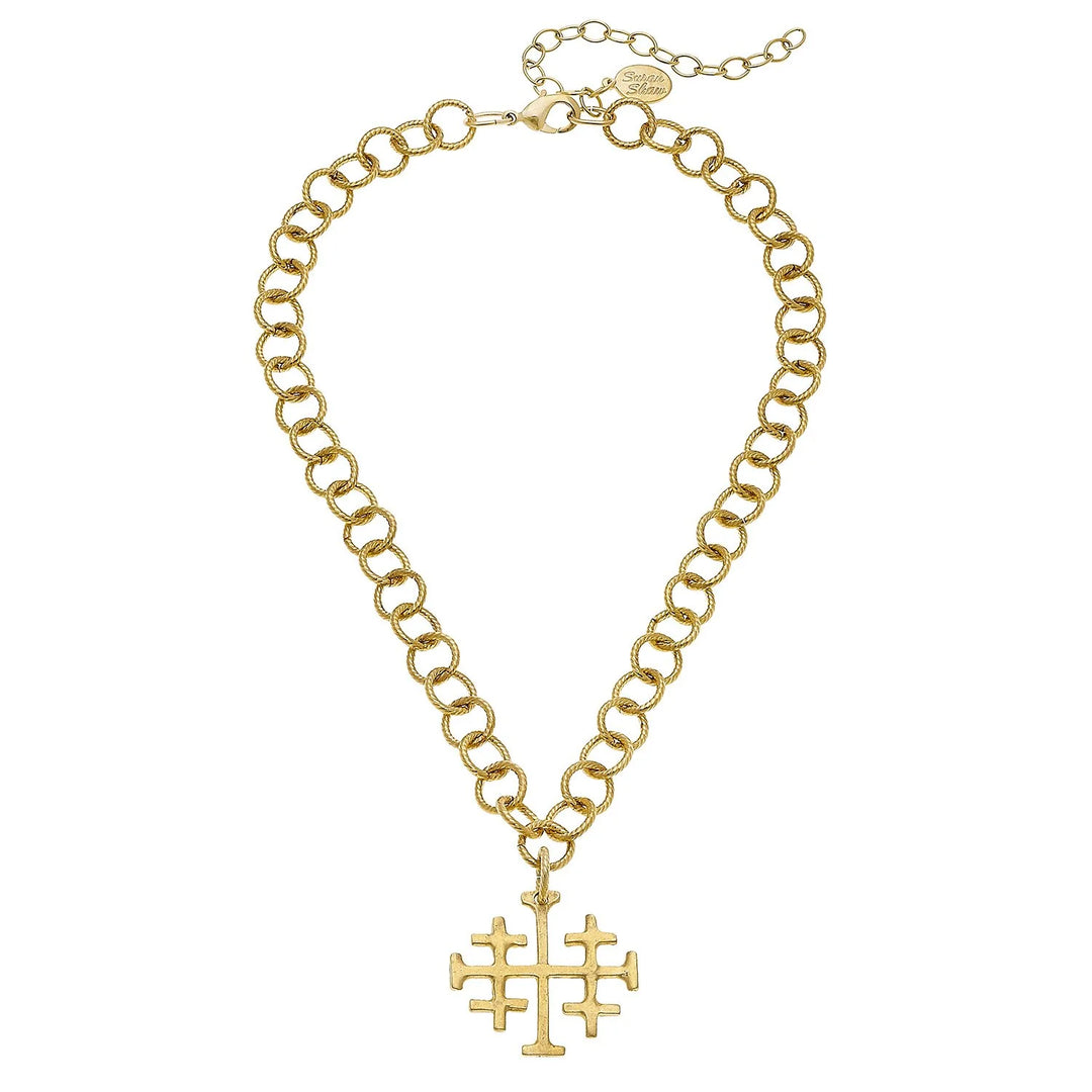 Jerusalem Cross Chain Necklace By Susan Shaw