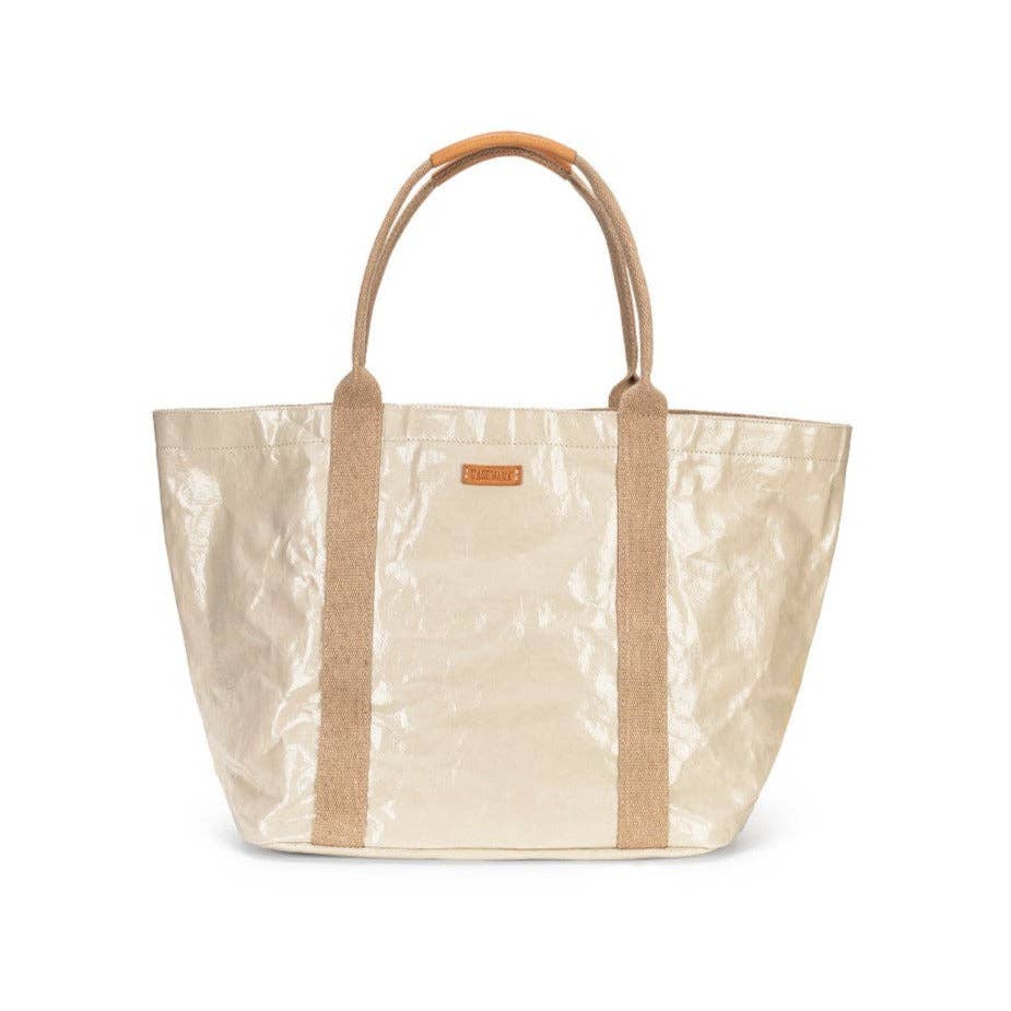 GIULIA GLOSSY TOTE BAG: Glossy Cachemire / Small