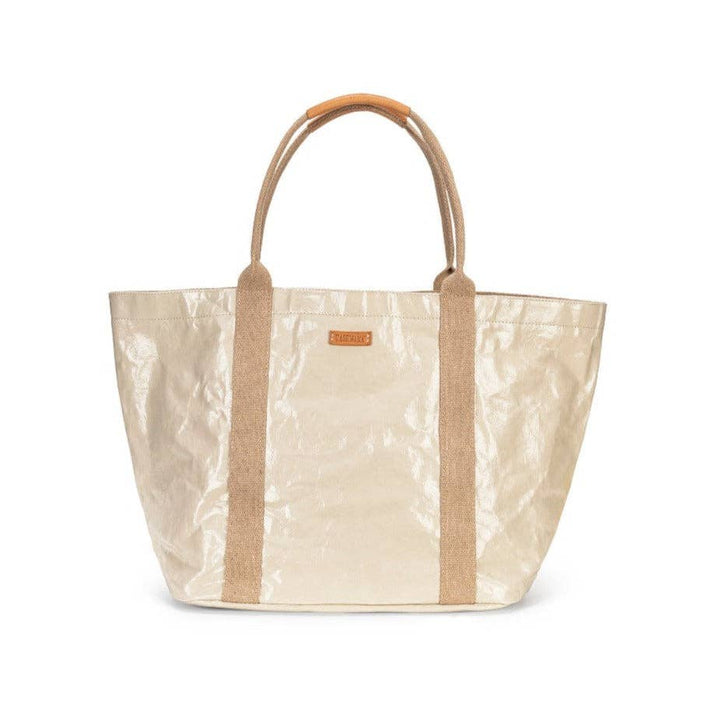 GIULIA GLOSSY TOTE BAG: Glossy Cachemire / Small