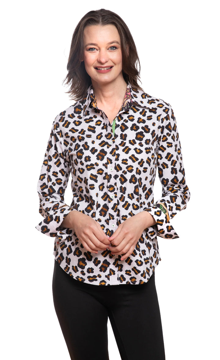 Rome Shirt With Oversized  Cheetah Dots By DIzzie Lizzy