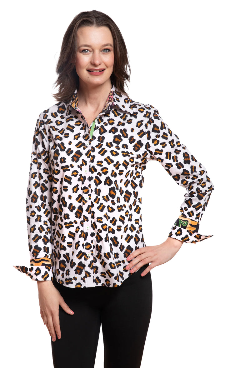 Rome Shirt With Oversized  Cheetah Dots By DIzzie Lizzy