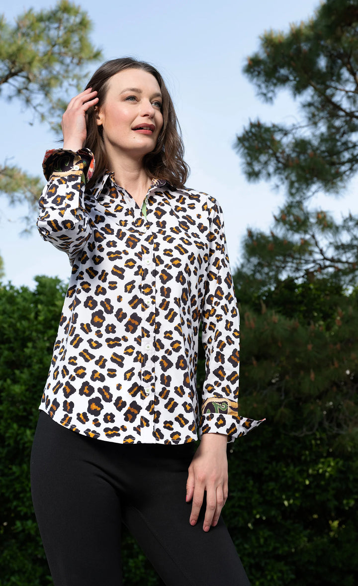 Rome Shirt With Oversized  Cheetah Dots By DIzzie Lizzy