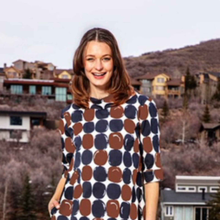 Audrey Retro Dress Chocolate and Black Dots By Dizzie Lizzie - Moxiebainbridge