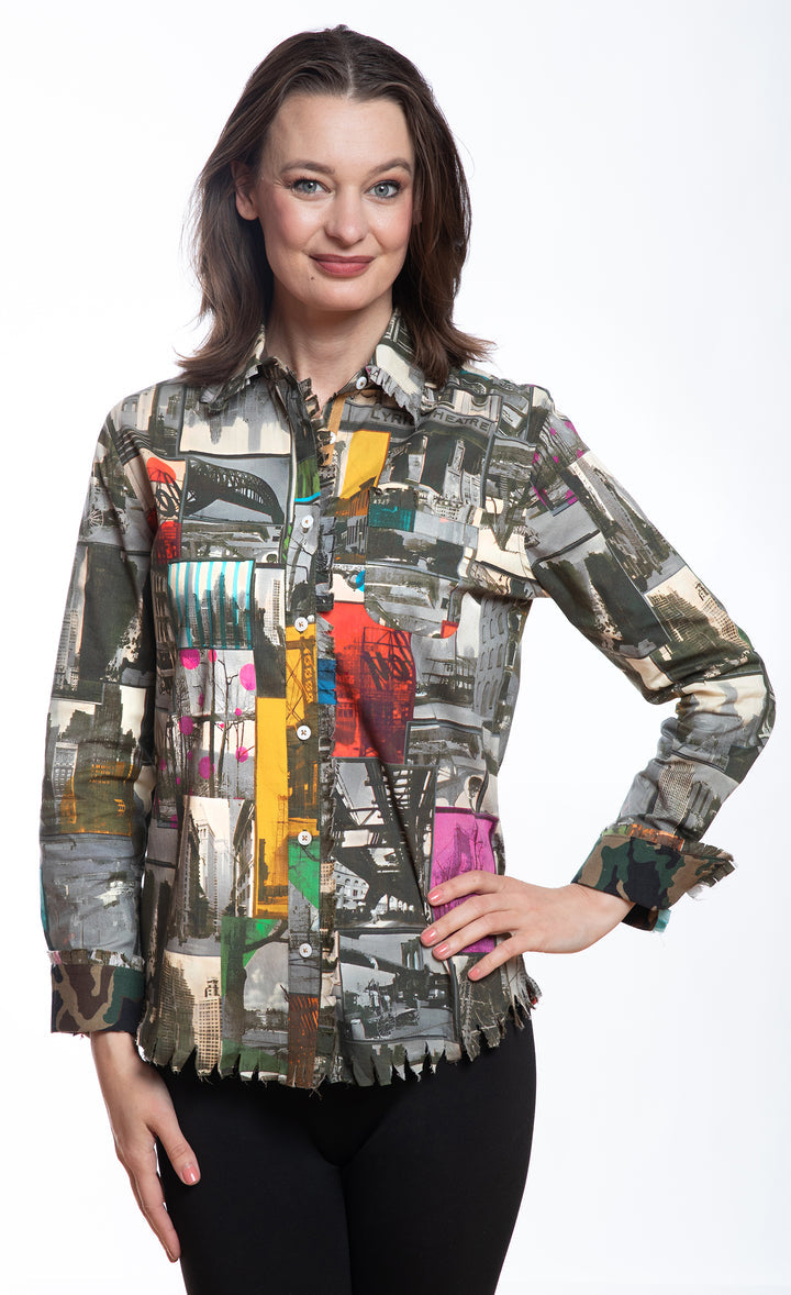 Cape Cod Metro Print Blouse By Dizzy Tizzie