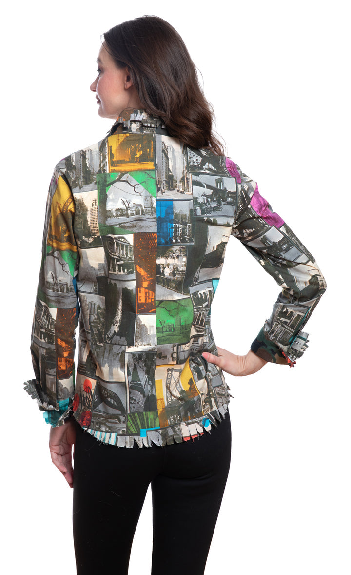 Cape Cod Metro Print Blouse By Dizzy Tizzie