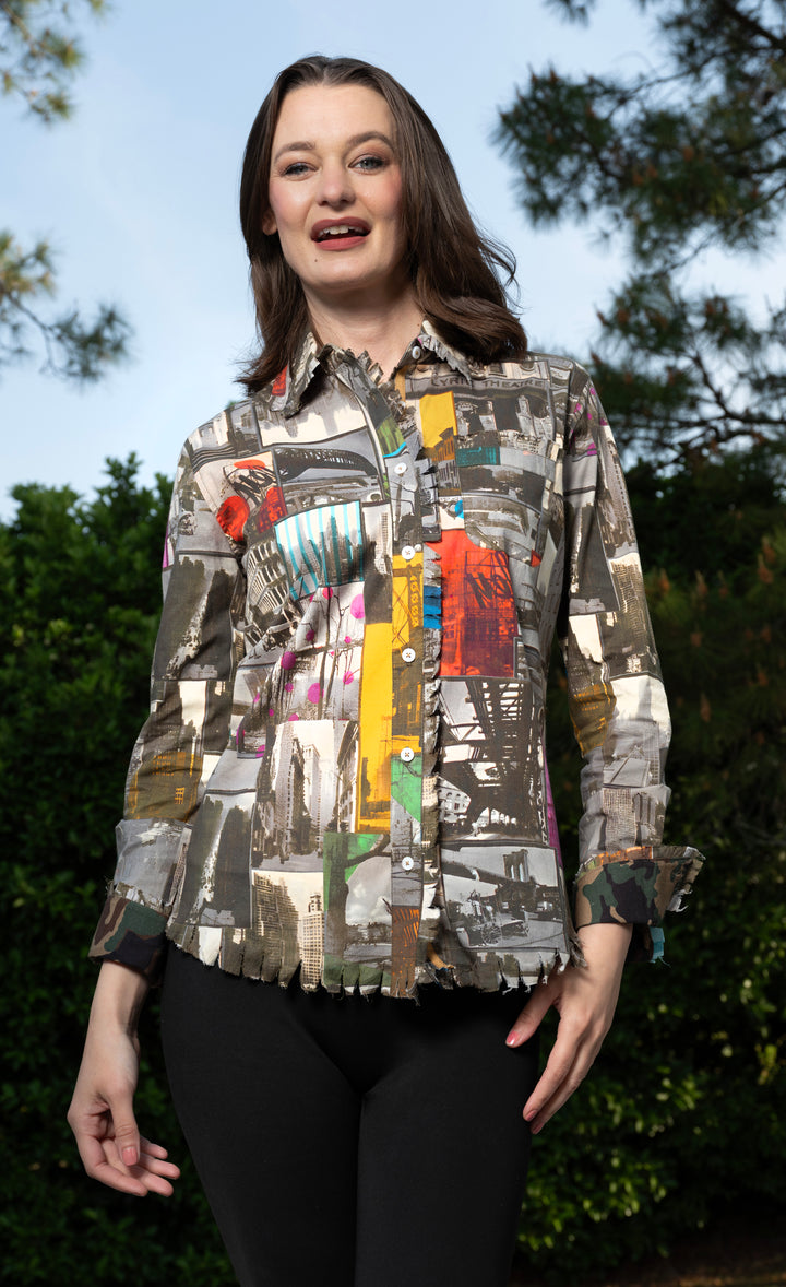 Cape Cod Metro Print Blouse By Dizzy Tizzie