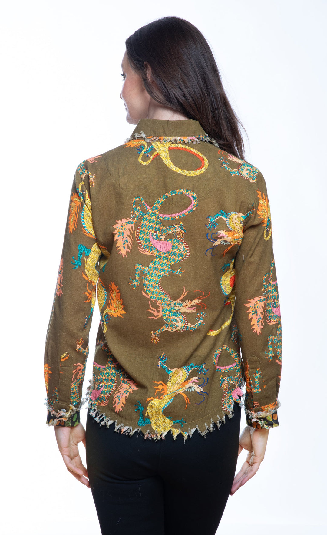 Cape Cod Dragon Print Blouse By Dizzy Lizzie