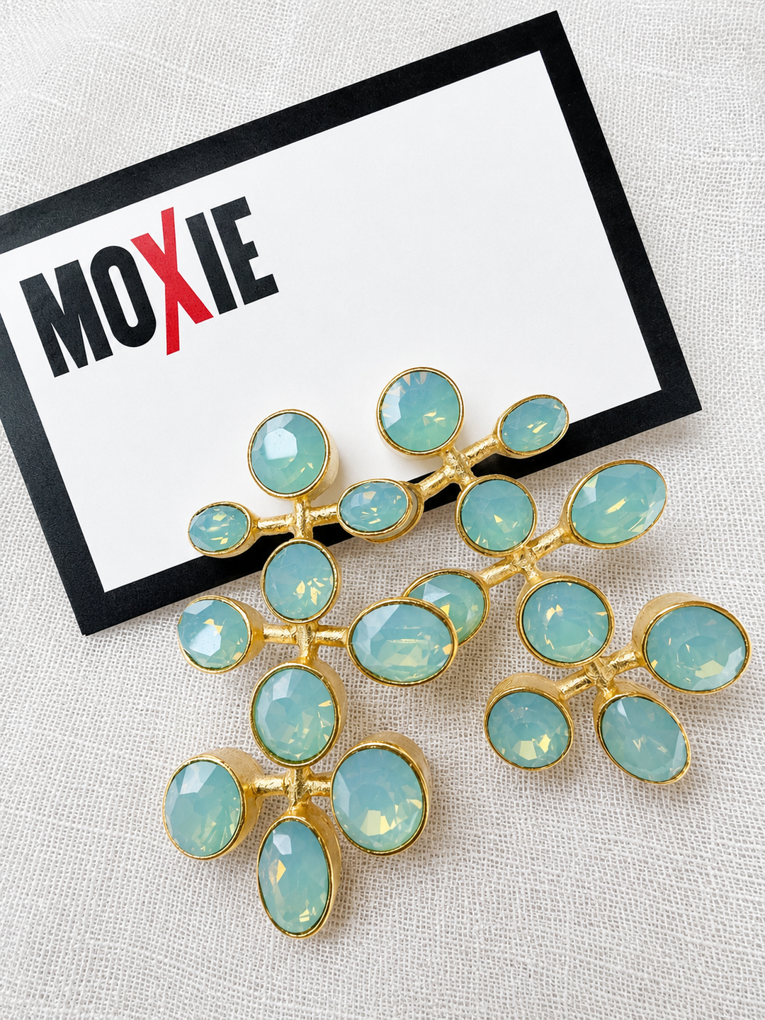 Gold Post Chandelier Earring With Pacific Opal By Be-Je