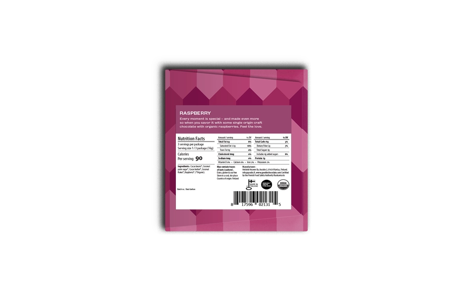 Raspberry Chocolate Bar By Goodio USA