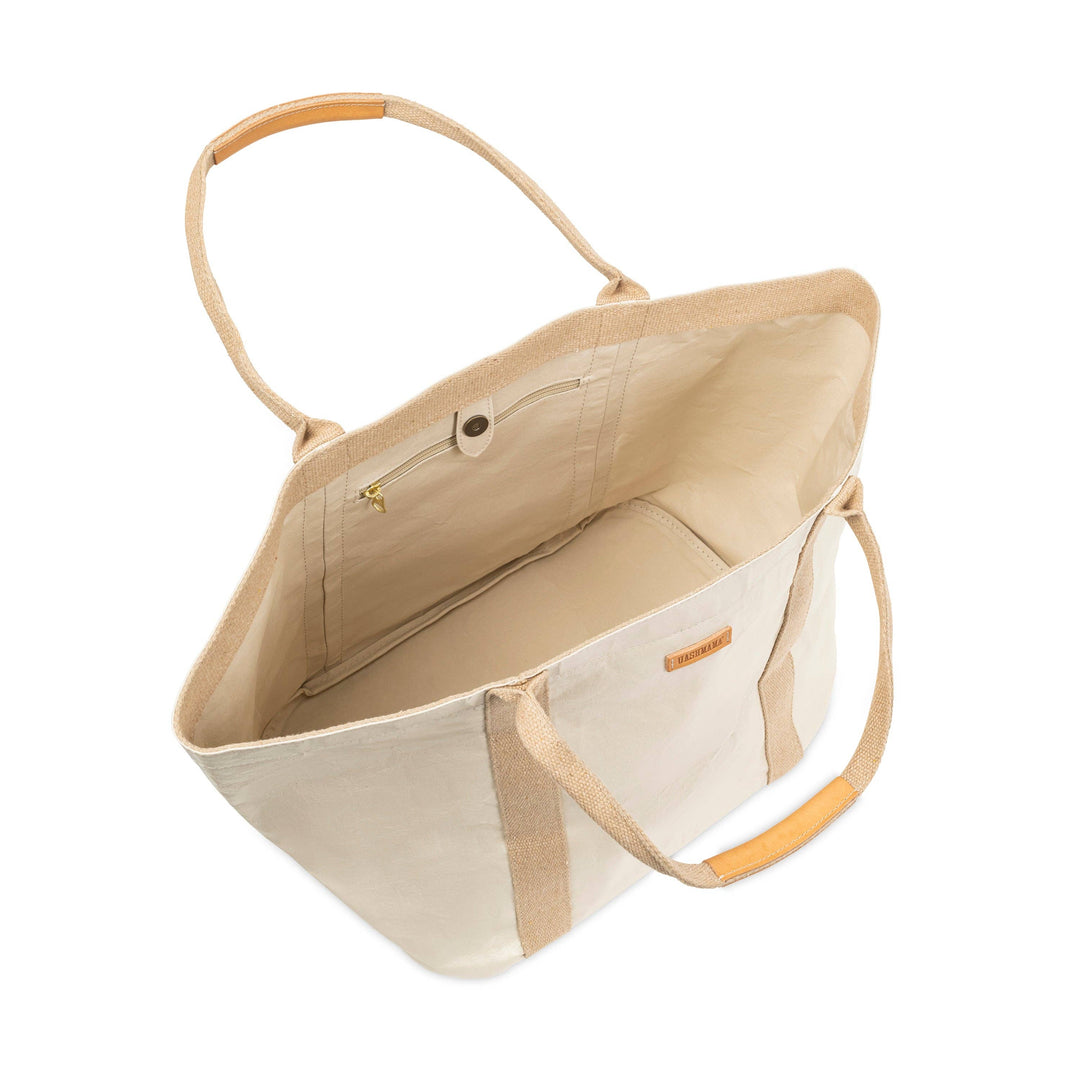 GIULIA GLOSSY TOTE BAG: Glossy Cachemire / Small