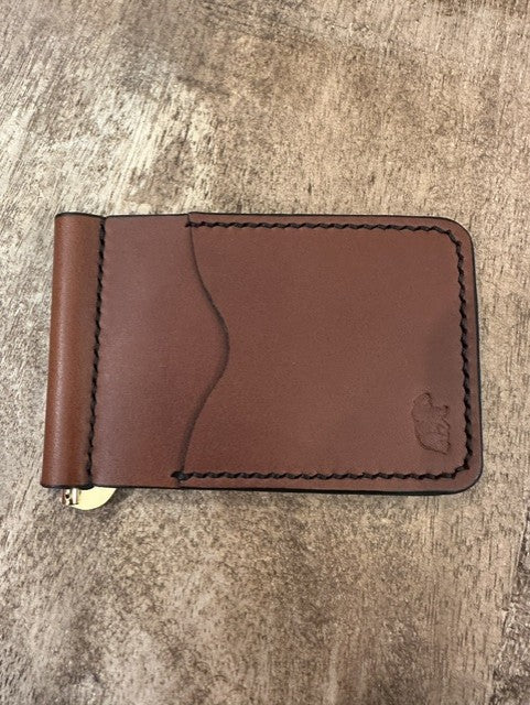 Brown Leather Money Clip Wallet By Bear Hill