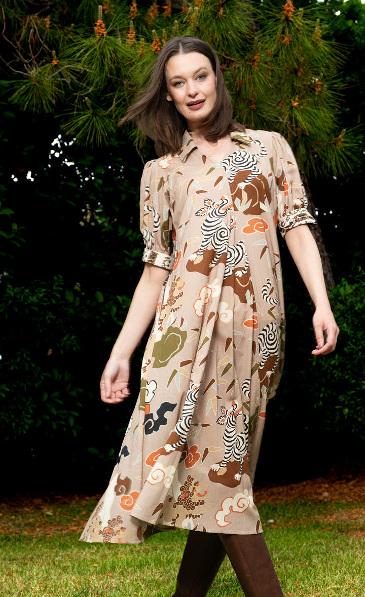 Montauk Asian Safari Dress By Dizzy Lizzie