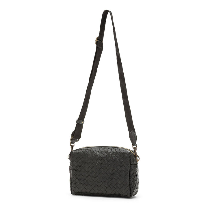 TRACOLLA CROSSBODY BAG LARGE: Metallic Black