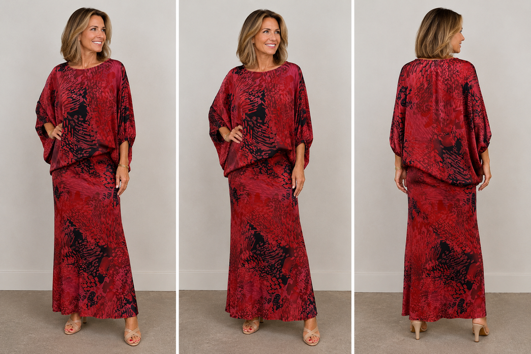 Long Bias Skirt Abstract Print By Bryn Walker