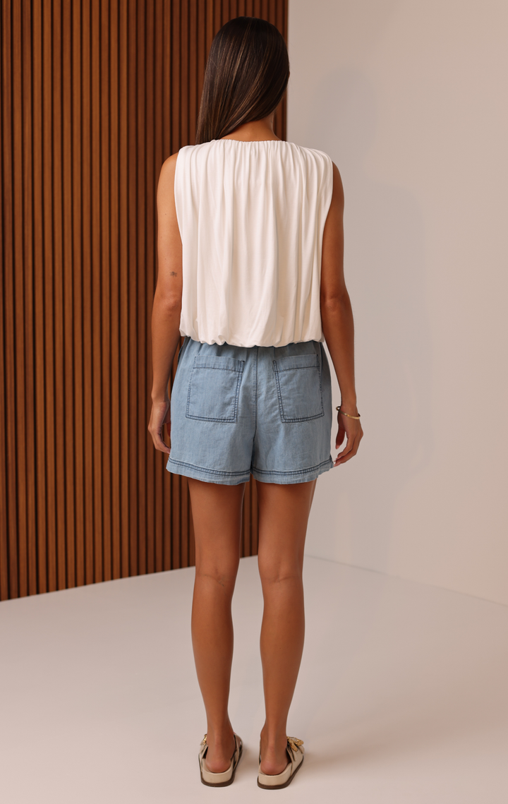 Maya Bubble Top White By Shore - Moxiebainbridge