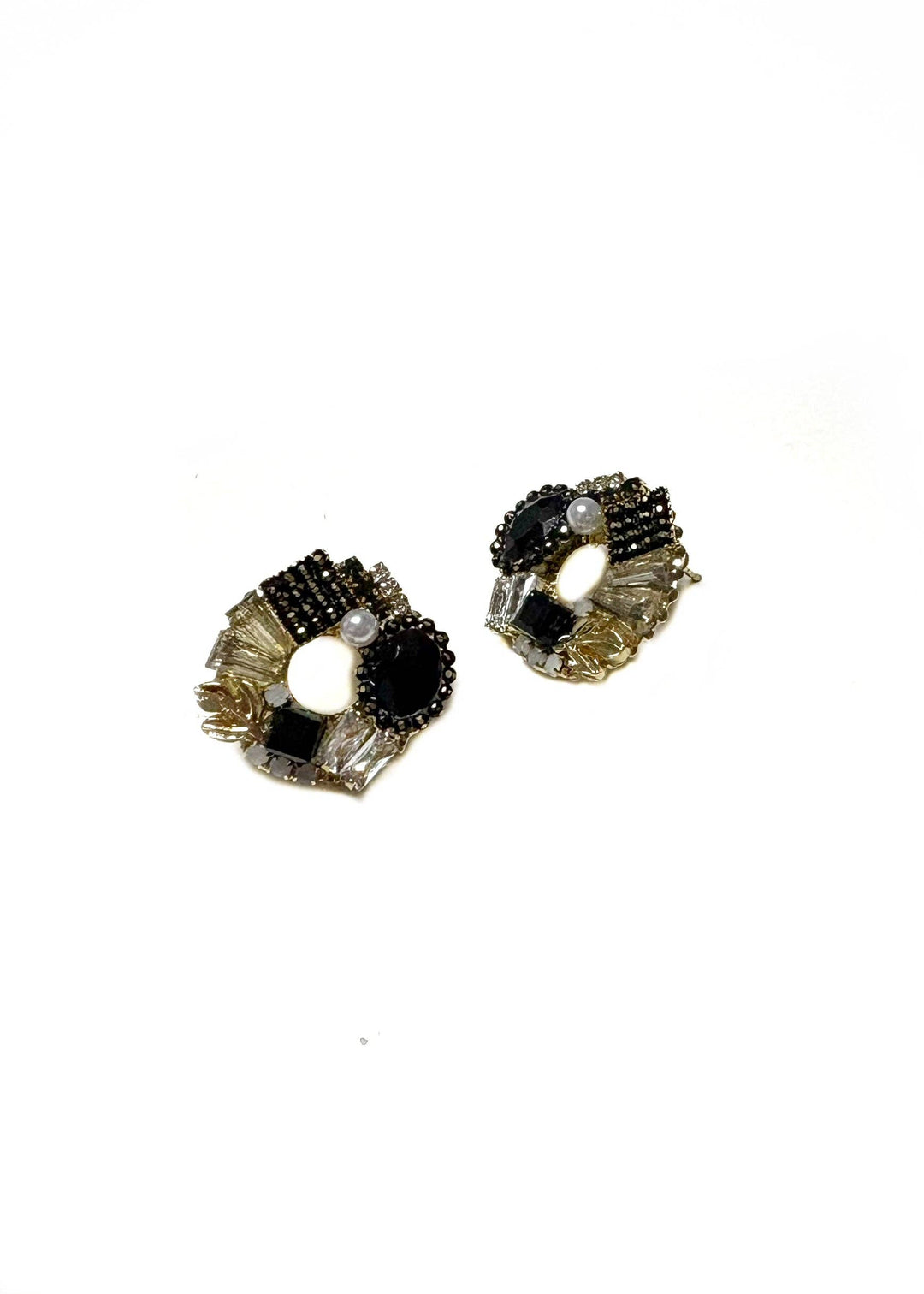 Black and Gold Stud Earring By Betsy Pittard Design