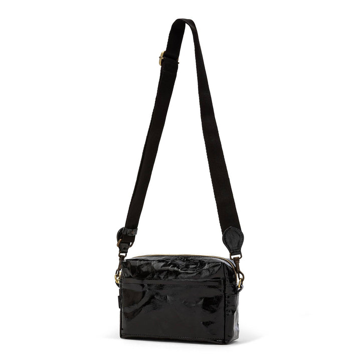 TRACOLLA CROSSBODY BAG LARGE: Metallic Black