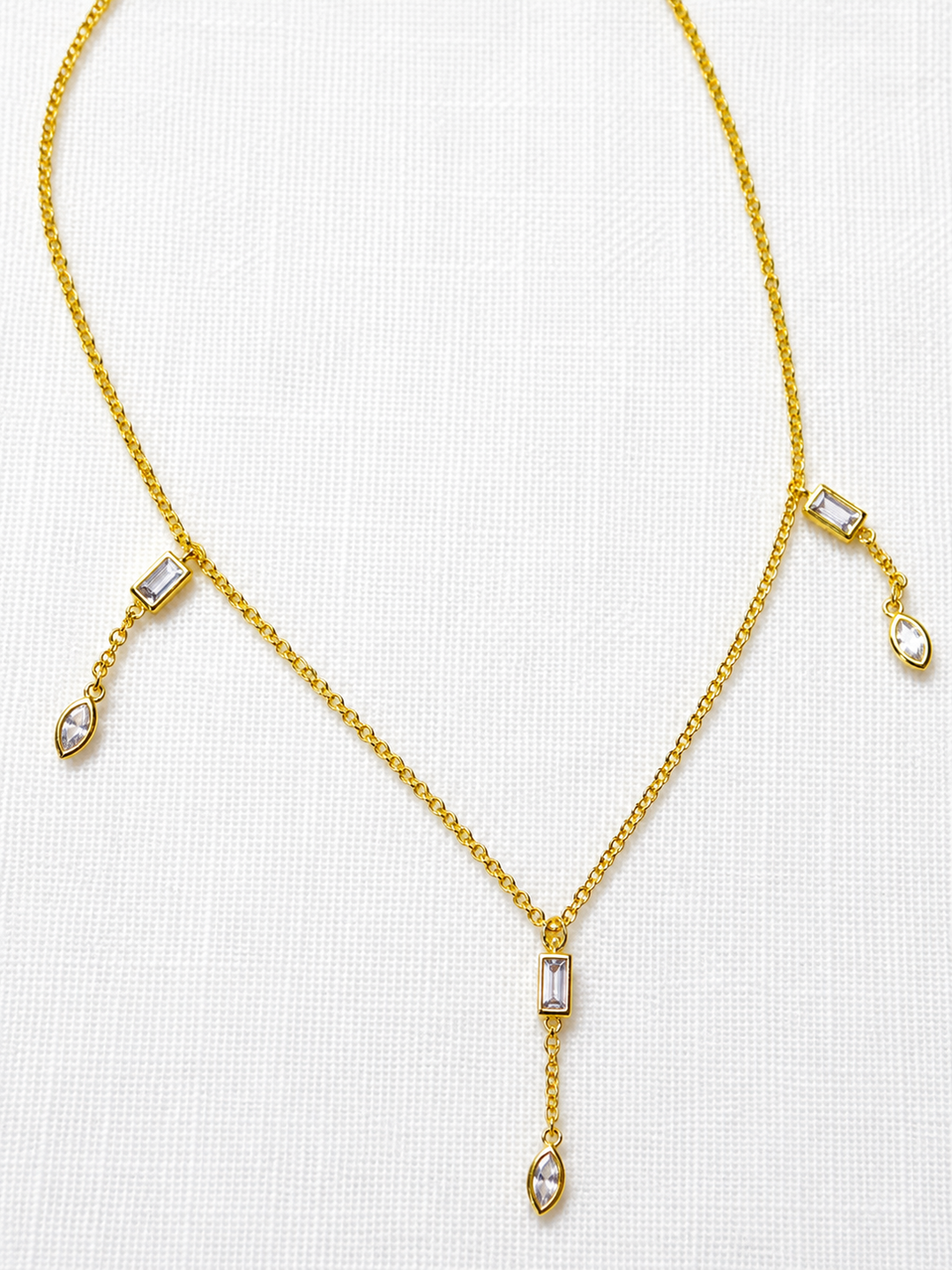 Bezel Marquise Chain Dangle Necklace By SugarBoo