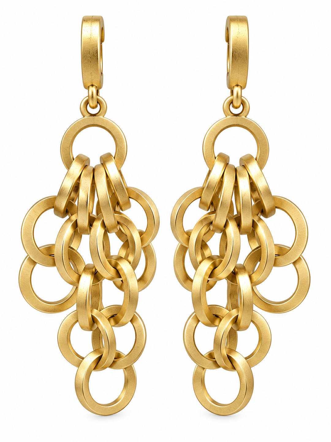 Gold Dangling Link Earrings By Be-Je