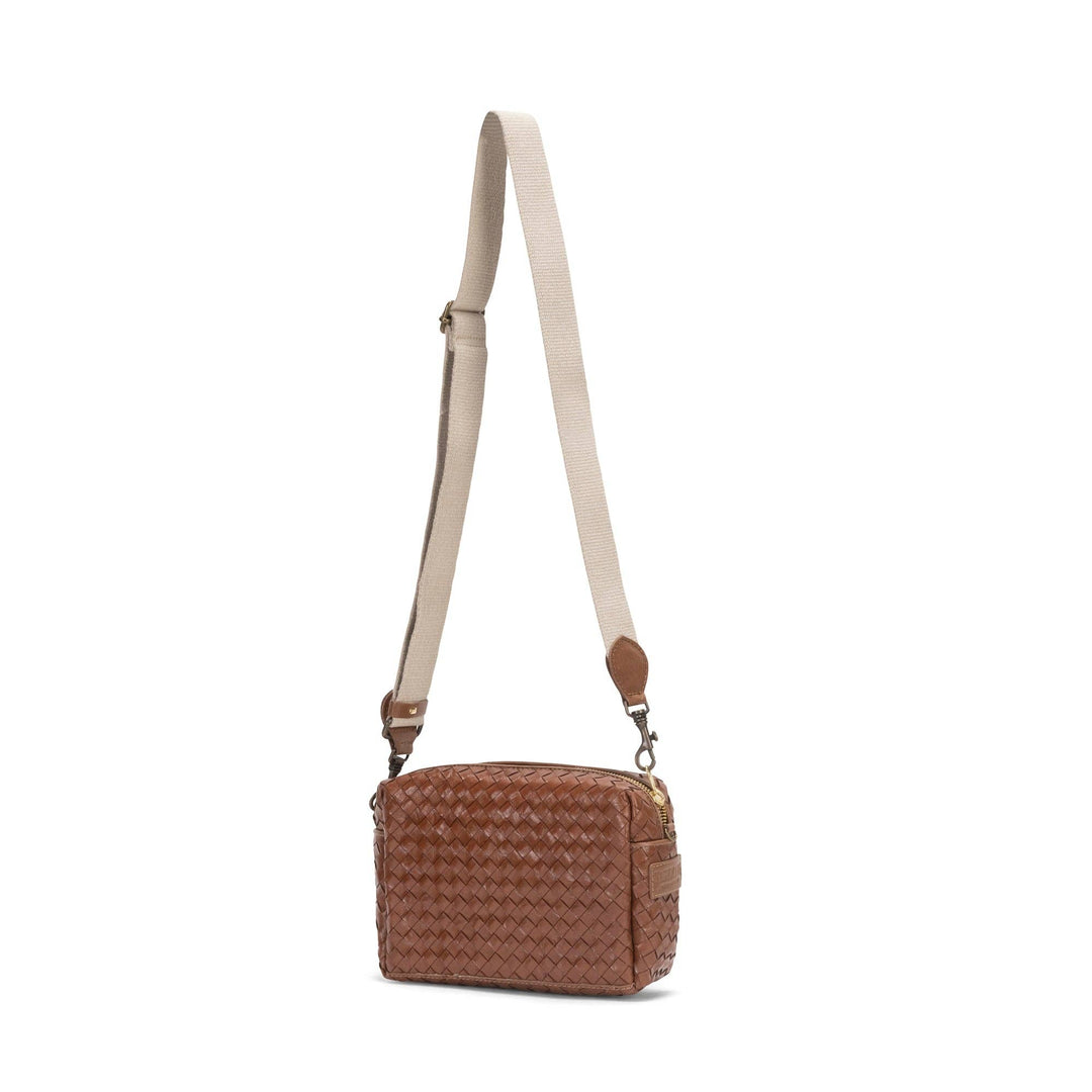 TRACOLLA CROSSBODY BAG LARGE WOVEN: Woven Green