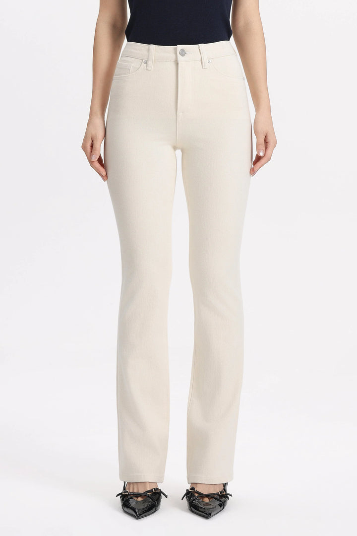 Off White Jean Mid Rise Boot Cut By Bayeas