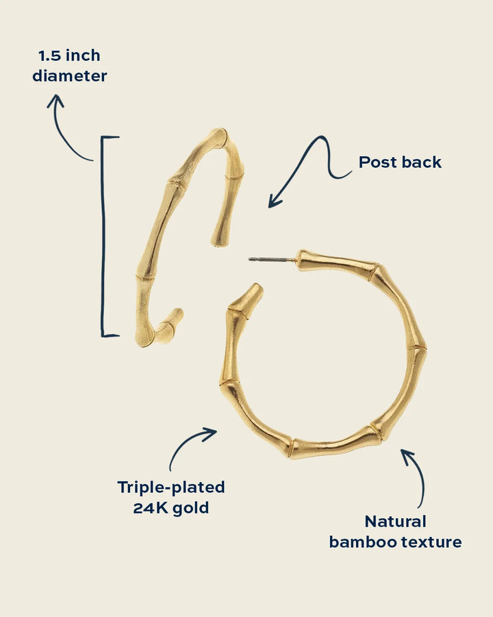 Bamboo Gold Hoops By Susan Shaw