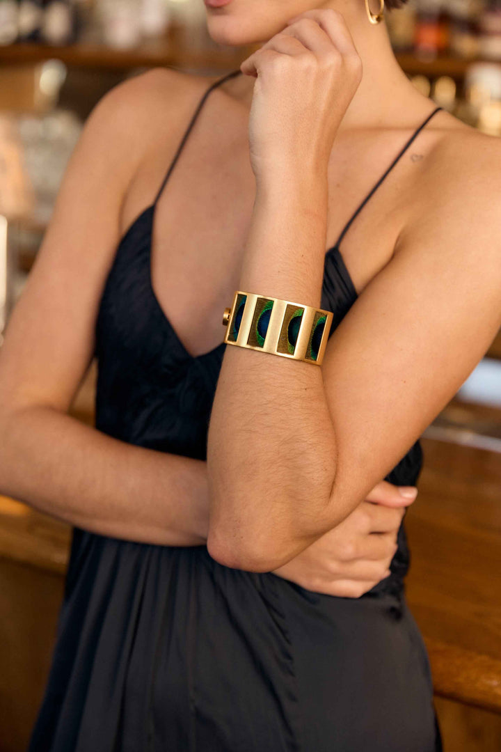 Natalie Striped Hinge Cuff By Brackish