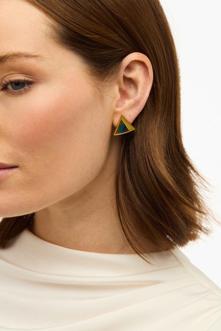 Jennifer Triangle Stud Earrings By Brackish