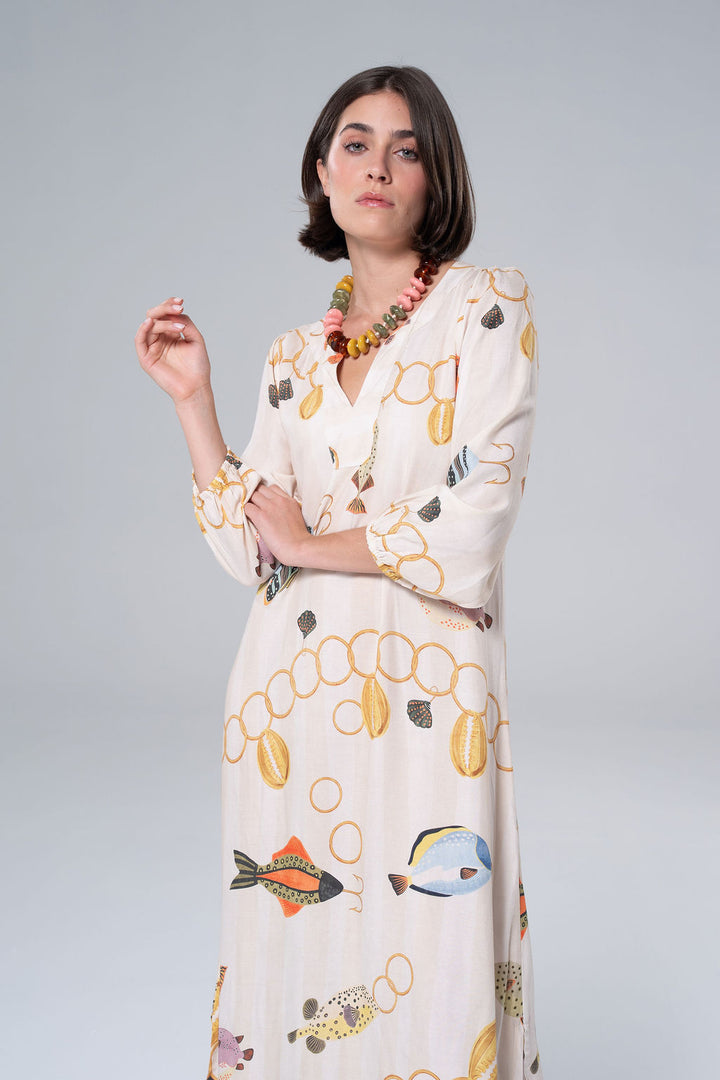 Melody Maxi Cream Dress By Briton Court