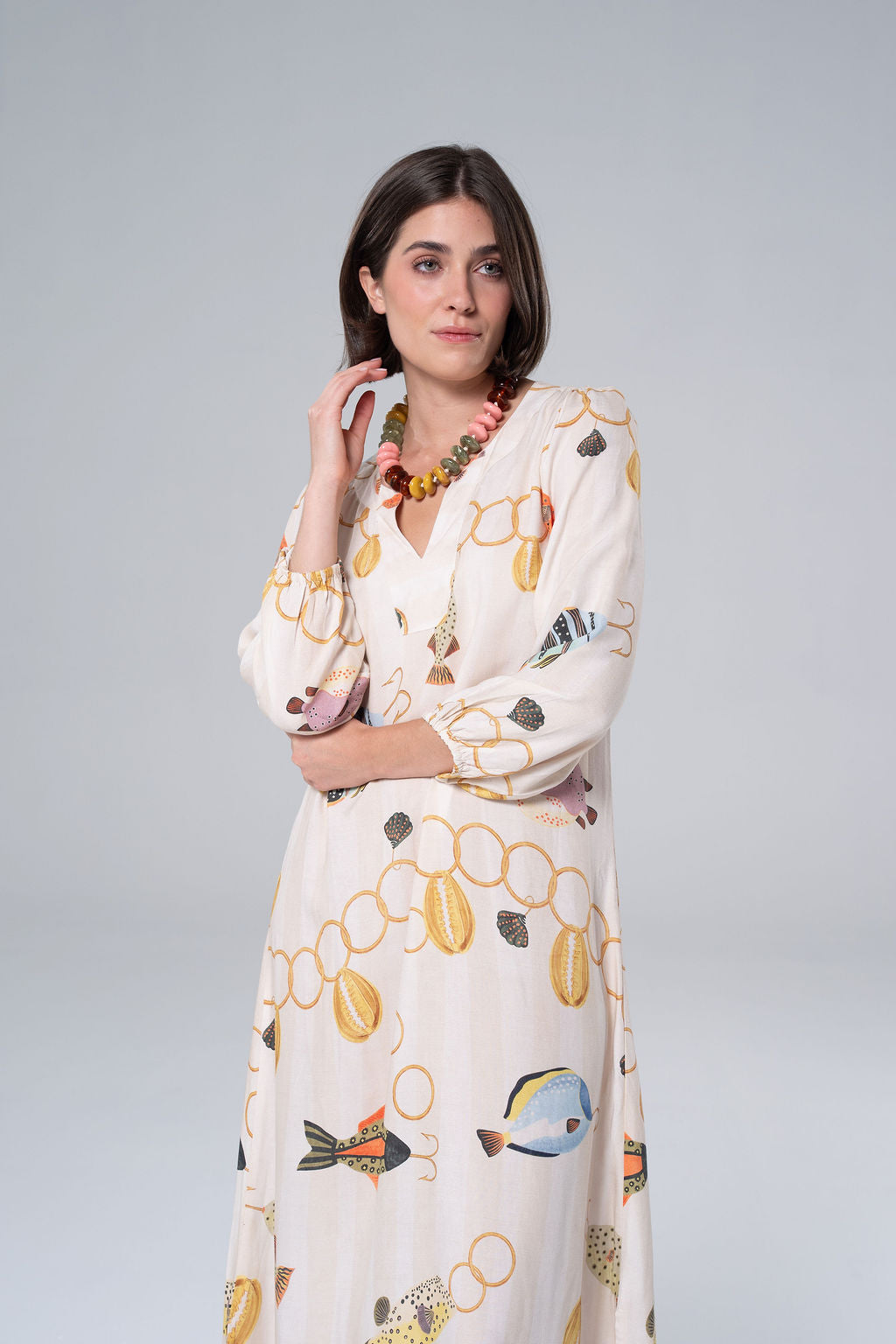 Melody Maxi Cream Dress By Briton Court