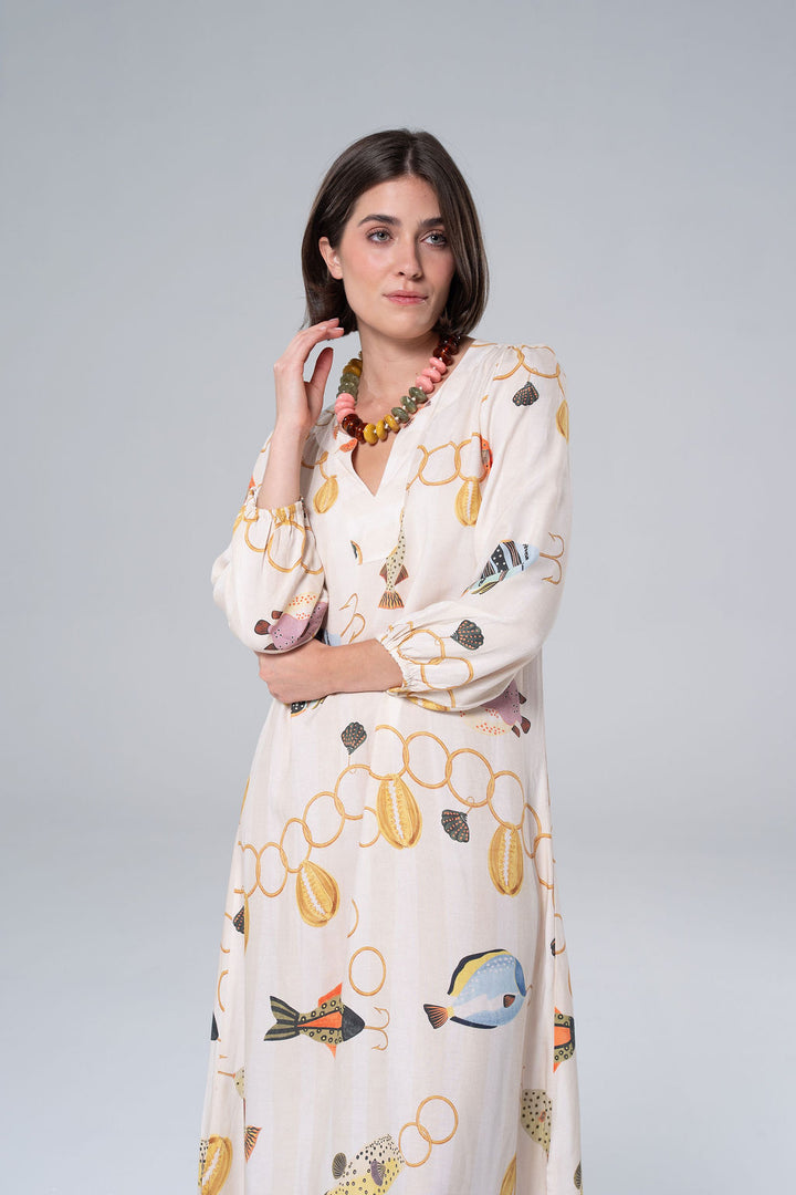Melody Maxi Cream Dress By Briton Court