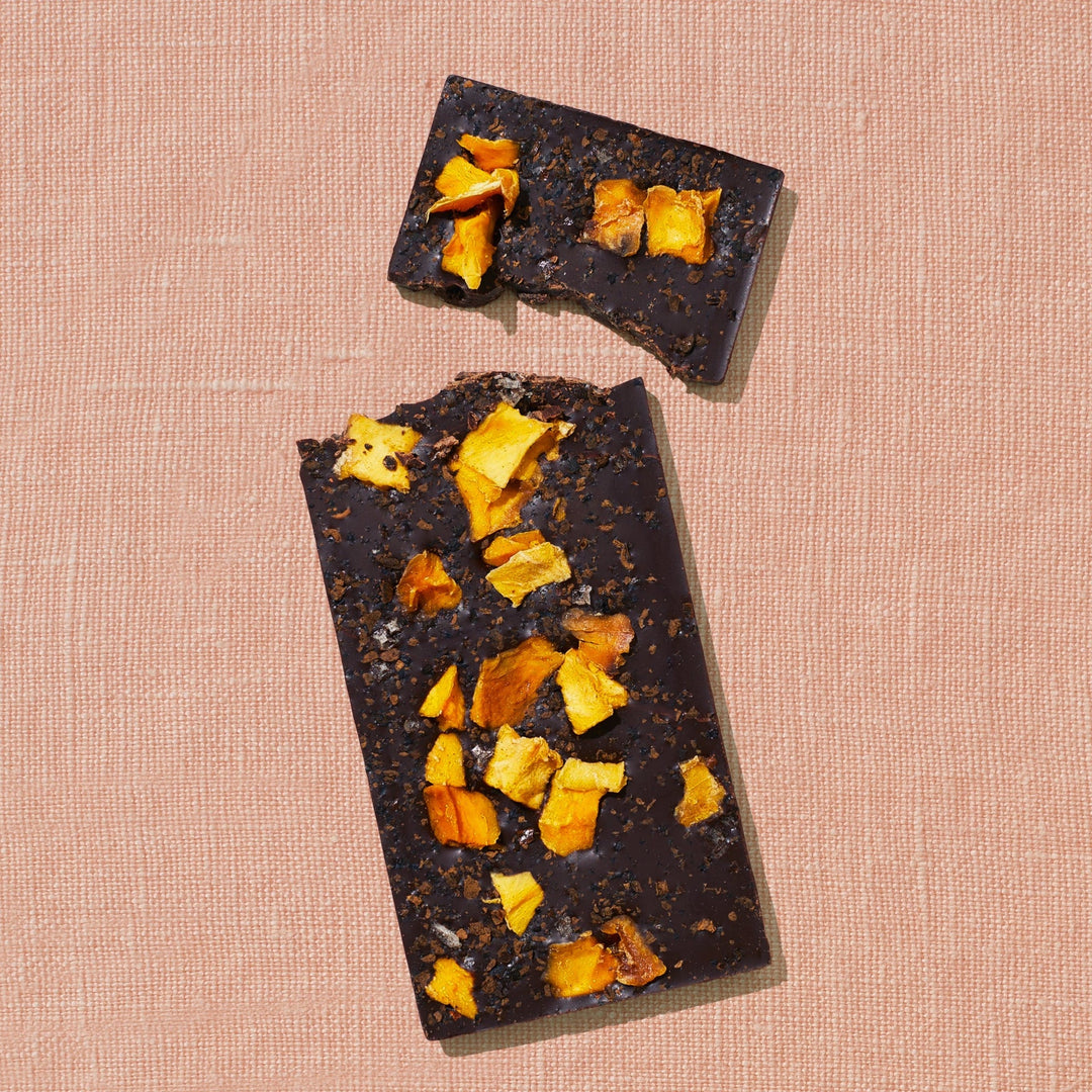 Mango and Chili Date Sweetened Chocolate Bar By Spring and Mulberry