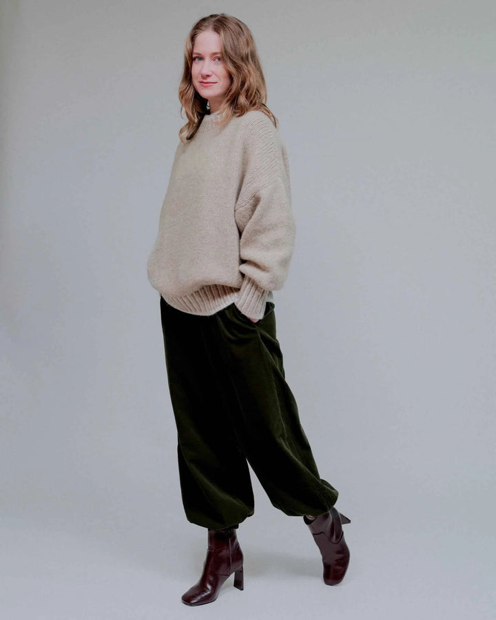 Wool-Blend White Thread Accent Sweater One Size By SAGA