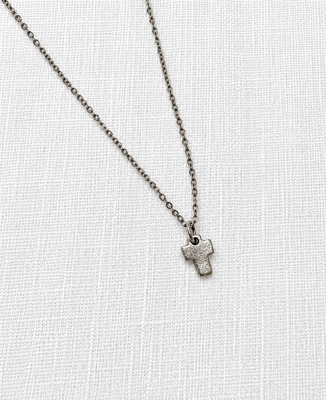 Silver Small Cross Necklace By Be-Je