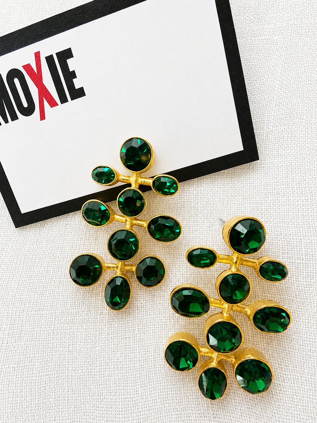Gold Post Chandelier Earring Green By BeJe