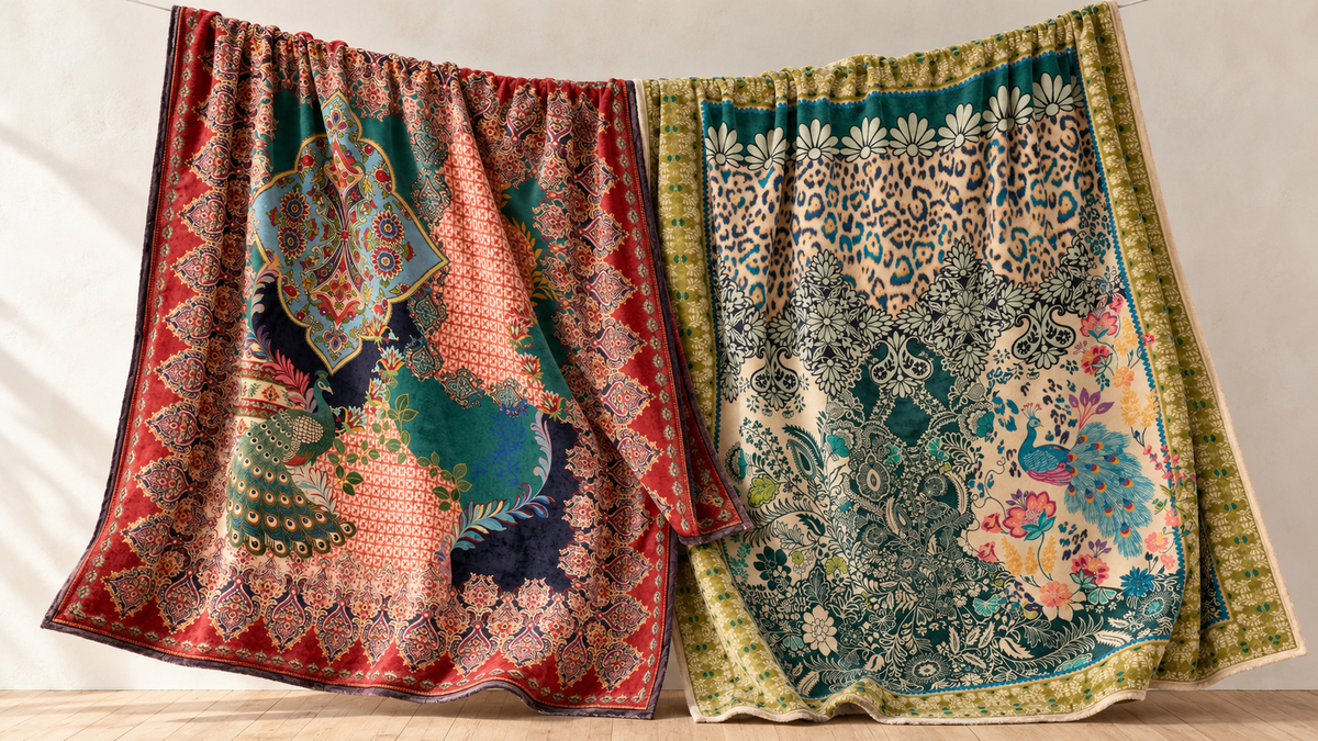 Johnny Was floral patterned blankets at Moxie
 Boutique Bainbridge GA